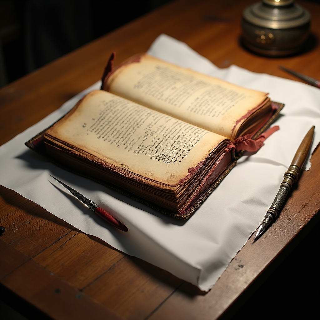 Volume giuridico veneziano del XVIII secolo durante il processo di restauro con coperta in pelle